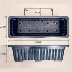 Chậu trồng rau hoa Lan can 63 + Giá Đỡ 63 (màu Đen) - Combo trồng rau, hoa trên ban công tiện lợi