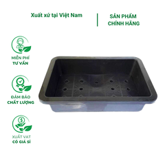 Chậu trồng rau chữ nhật 66x46x21H (màu đen) - Thích hợp trồng rau mầm và thủy canh