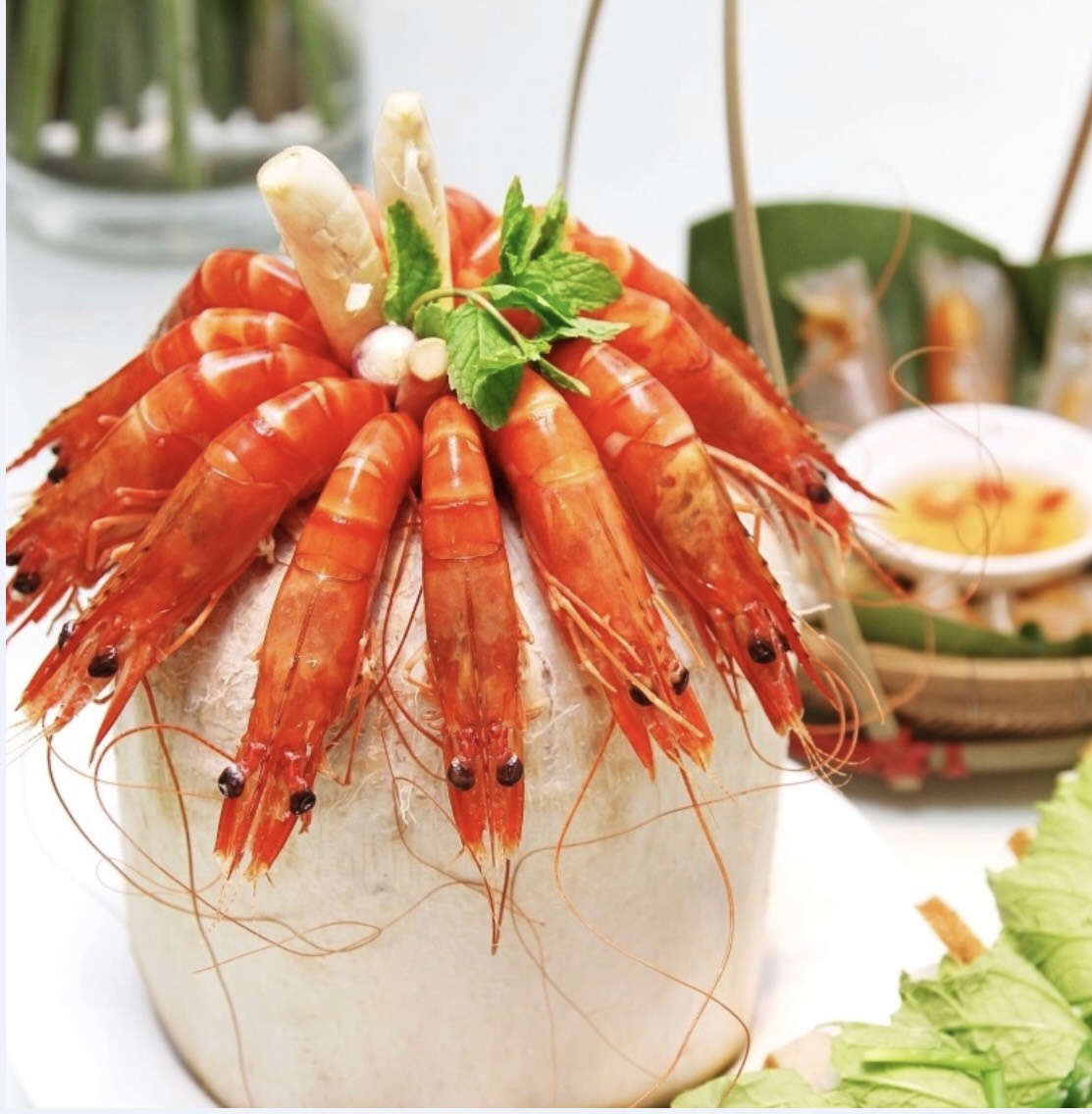 món ăn từ tôm sú tươi sống