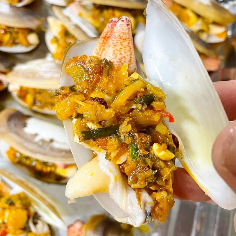 tu hài nướng mỡ hành