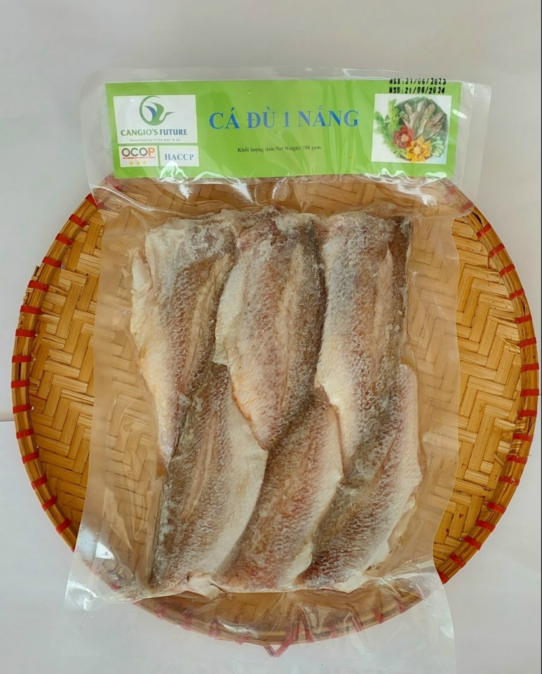khô cá đù đóng gói hút chân không