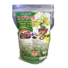 Phân bón NPK 17-17-17+TE (Gói 1kg) - Thúc nụ kim, tạo mầm hoa, bung đọt và nhú chồi cực mạnh